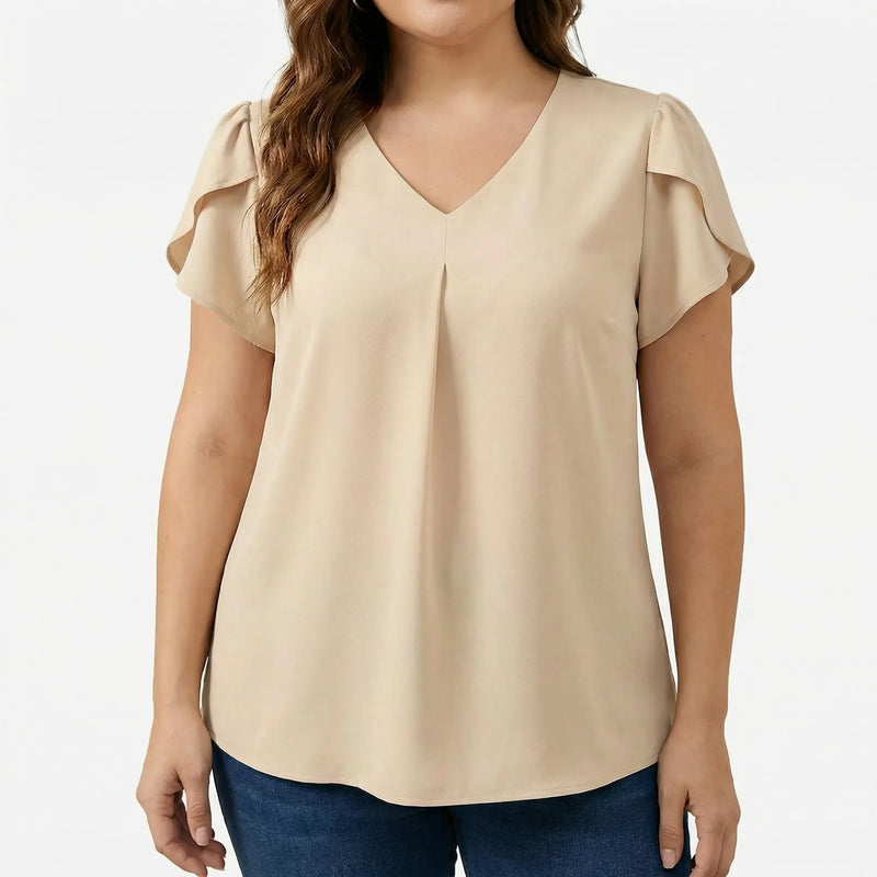 V-Neck Loose Fit Blouse - Katherine