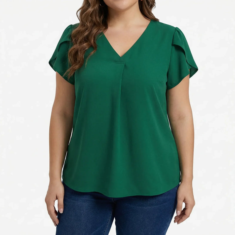 V-Neck Loose Fit Blouse - Katherine