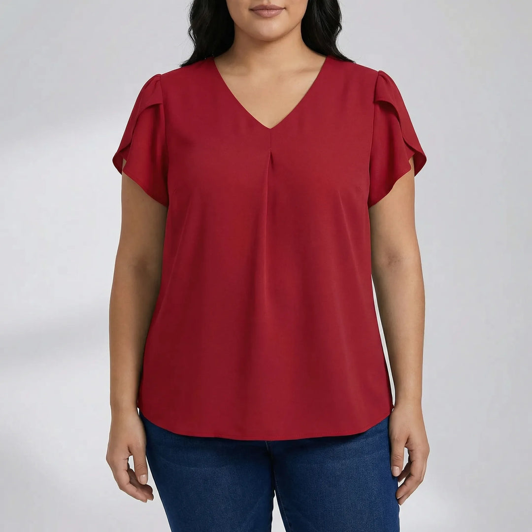 V-Neck Loose Fit Blouse - Katherine