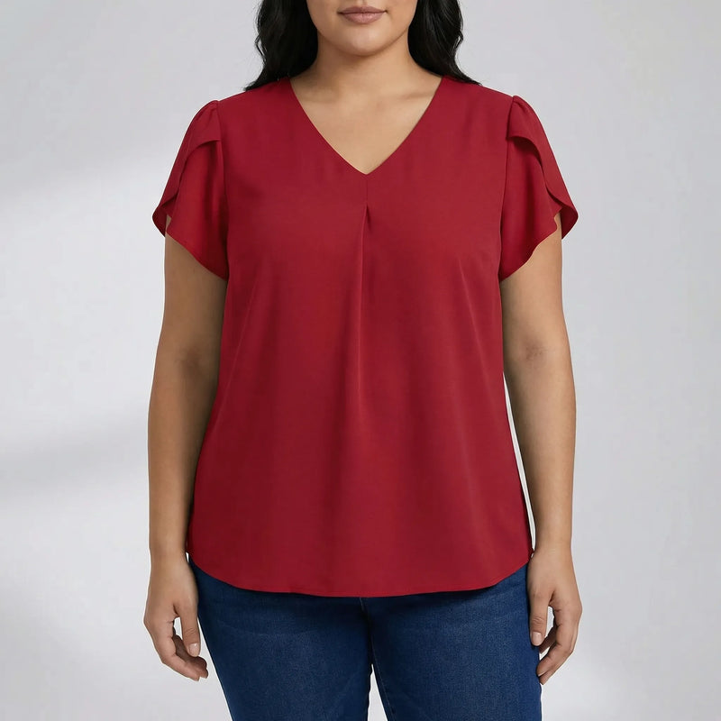V-Neck Loose Fit Blouse - Katherine