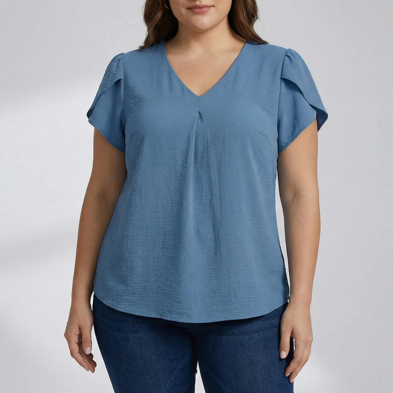 V-Neck Loose Fit Blouse - Katherine