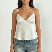 V-Neck Satin Cami Top -  Leona