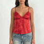 V-Neck Satin Cami Top -  Leona