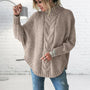 Langer Grob Gestrickter Damenpullover - Elise