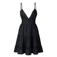 Luchtige & stijlvolle mini-spaghetti-jurk met V-hals – Melina