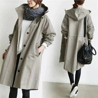Oversized Waterproof Hooded Trench Coat 2