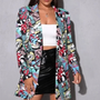 Vintage Lässiger Blazer mit Unregelmäßigem Print - Aria