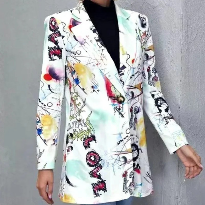 Vintage Lässiger Blazer mit Unregelmäßigem Print - Aria