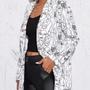 Vintage Lässiger Blazer mit Unregelmäßigem Print - Aria