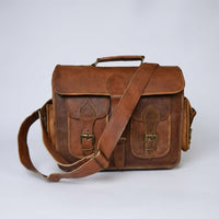 Vintage Messenger Tas Van Geitleer - Vintageo