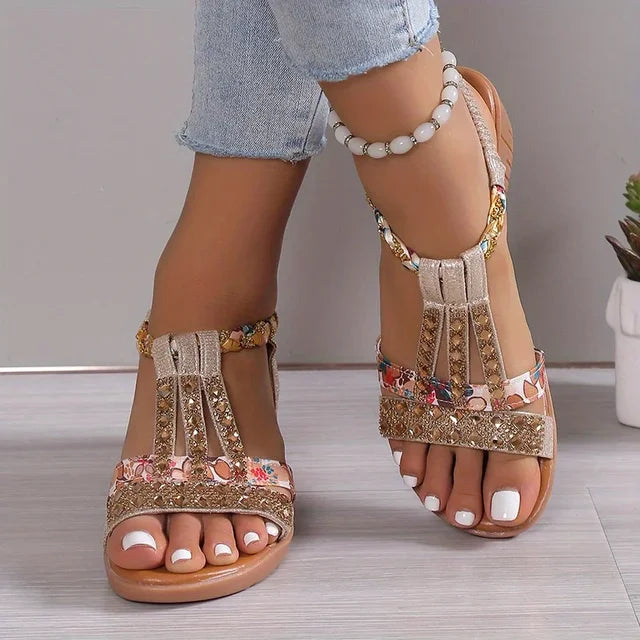 Comfortabele dames orthopedische sleehak sandalen met een zachte zool - Marla
