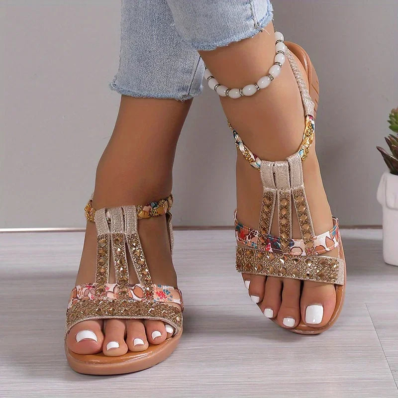 Comfortabele dames orthopedische sleehak sandalen met een zachte zool - Marla