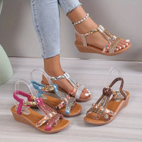 Comfortabele dames orthopedische sleehak sandalen met een zachte zool - Marla