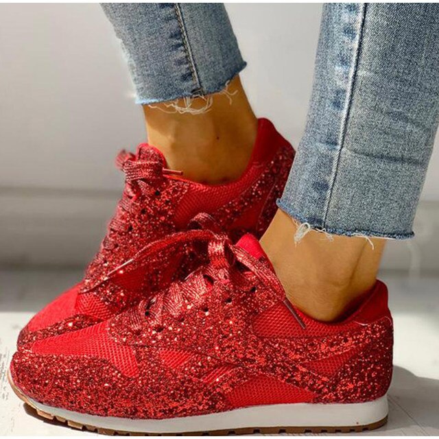 Trendige Damen Glitzer Sneakers - Miranda