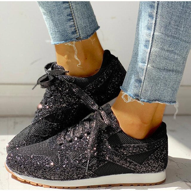 Trendige Damen Glitzer Sneakers - Miranda