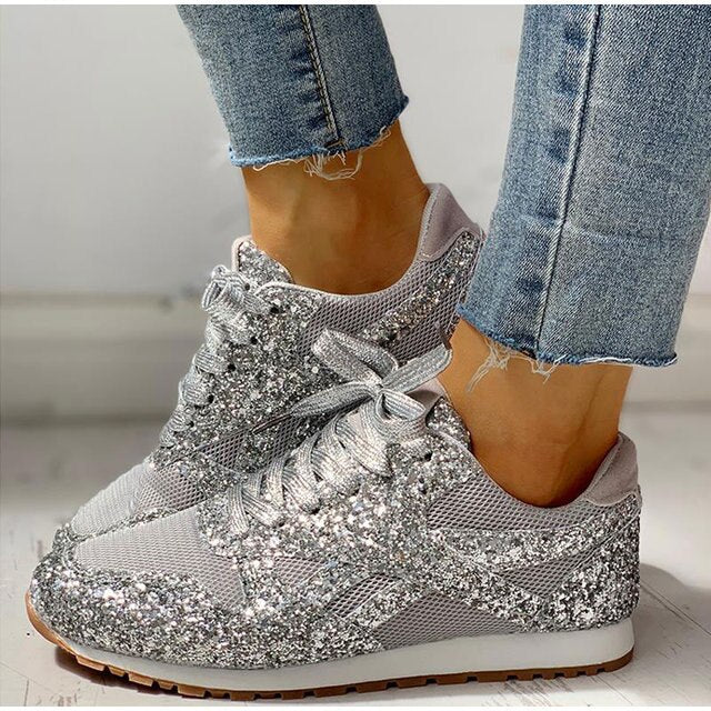 Trendige Damen Glitzer Sneakers - Miranda