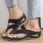 Damensandalen mit verstellbarem Riemen und Streifen – Atmungsaktiv & Orthopädisch