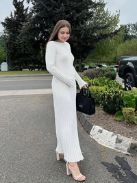 Gracie Gestricktes Maxikleid | Eng & schmeichelhaft