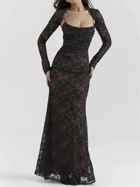 Maxikleid mit Spitze und Trägern - Lena