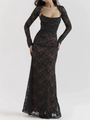 Maxikleid mit Spitze und Trägern - Lena