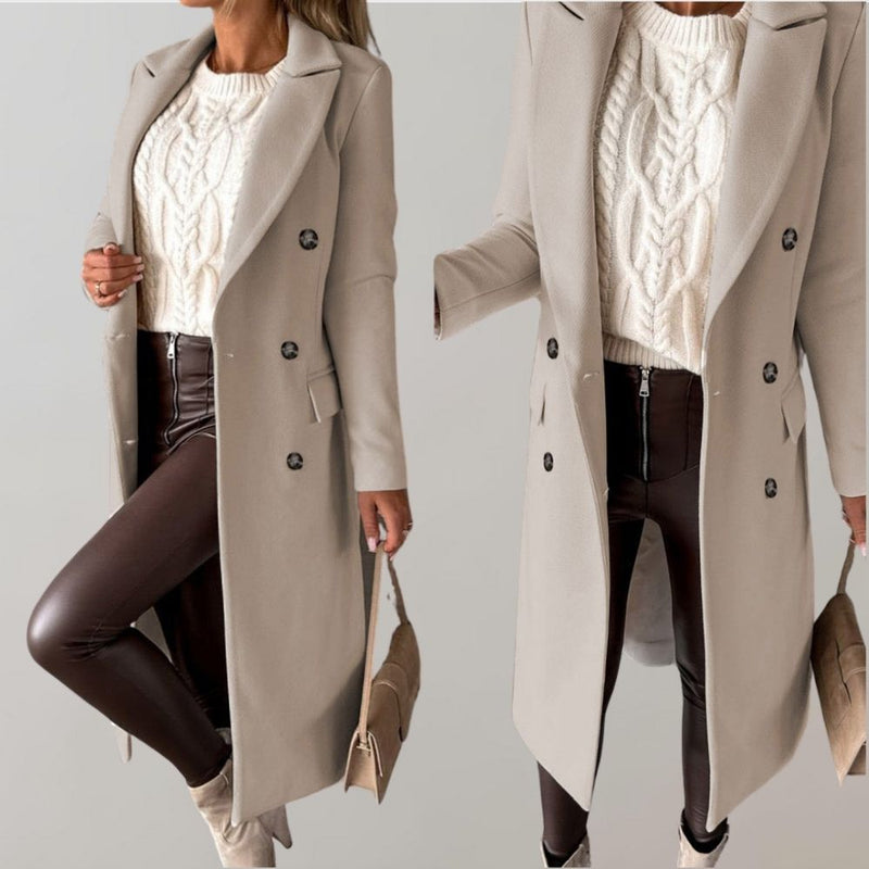 Stylish Long Winter Coat for Women - Elara