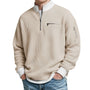 Men's Waffle-Knit Sweater with Quarter-Zip Collar 7