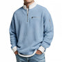 Men's Waffle-Knit Sweater with Quarter-Zip Collar 6