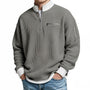 Men's Waffle-Knit Sweater with Quarter-Zip Collar 10