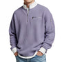 Men's Waffle-Knit Sweater with Quarter-Zip Collar 12