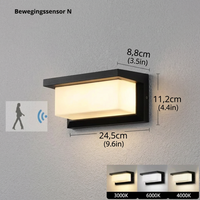 Wandlamp | Automatische bewegingssensor | Weerbestendig voor ingangen en patio's