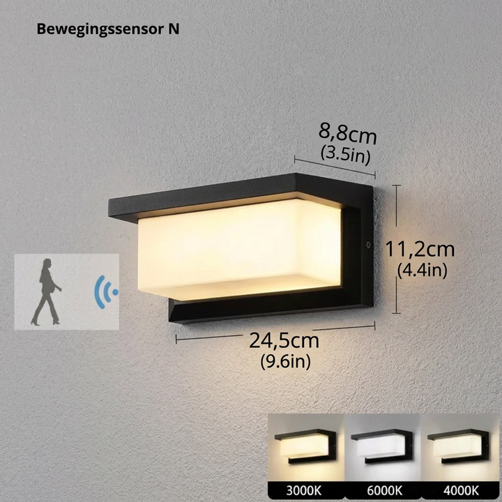 Wandlamp | Automatische bewegingssensor | Weerbestendig voor ingangen en patio's