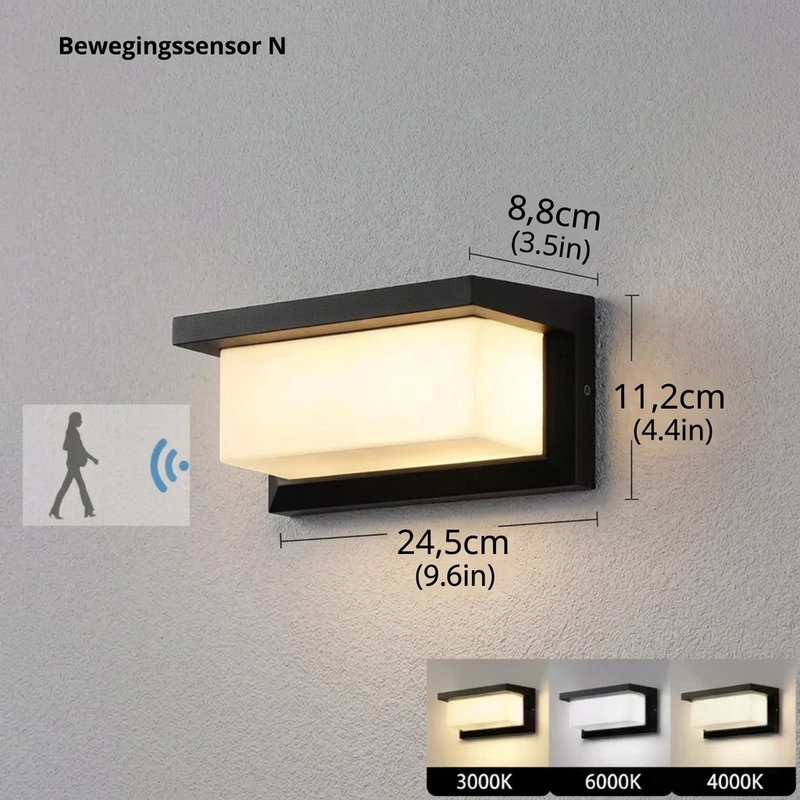 Wandlamp | Automatische bewegingssensor | Weerbestendig voor ingangen en patio's