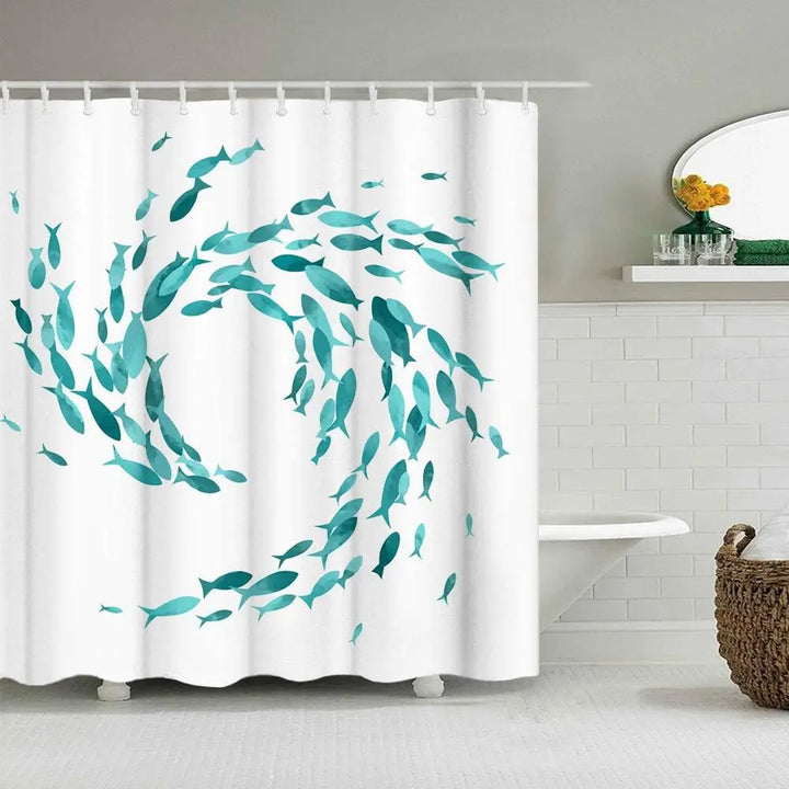 Waschbarer Stoffduschvorhang Mit Haken - TurquiFin