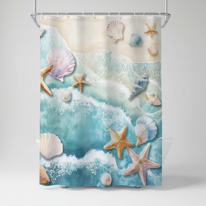 Wasserdichter Polyester Duschvorhang - Coastella