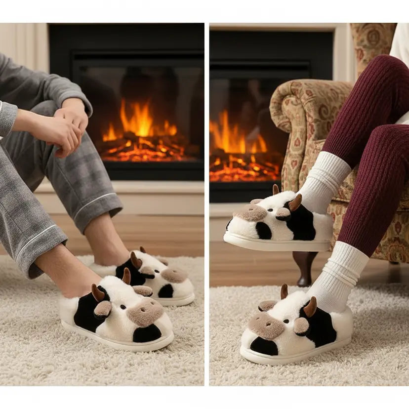 Weiche Plüschhausschuhe - CuddleCow
