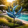 Weathervane Metal Lotus Wind Spinner - Rust-Resistant Garden Decor 11