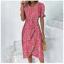 Kleid mit Knöpfen, V-Ausschnitt und kurzen Ärmeln - Luisa