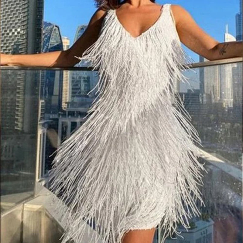 Stilvolles Minikleid mit Quasten - Celeste