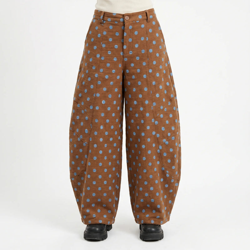 Wide Barrel Leg Trousers -  Mae