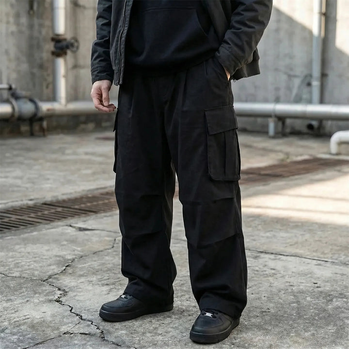 Wide Leg Cargo Trousers For Men - Clifton