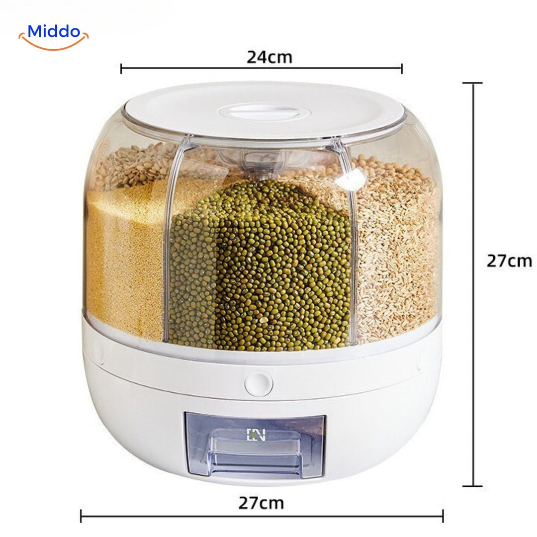 360° Roterende Graandispenser - SpinStore GrainKeeper