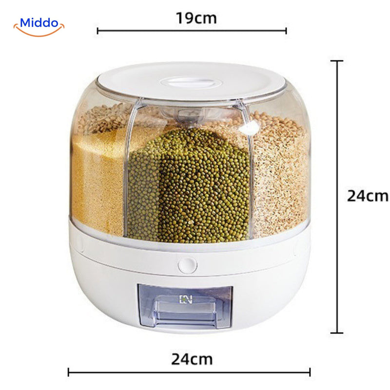 360° Roterende Graandispenser - SpinStore GrainKeeper