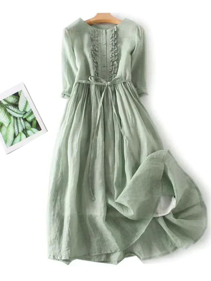 Luftiges Leinenkleid mit lockerem Schnitt für den Sommer - Selina