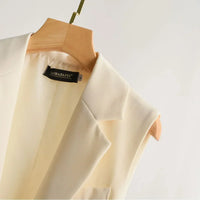 Trendy Mouwloze Blazer - Celeste