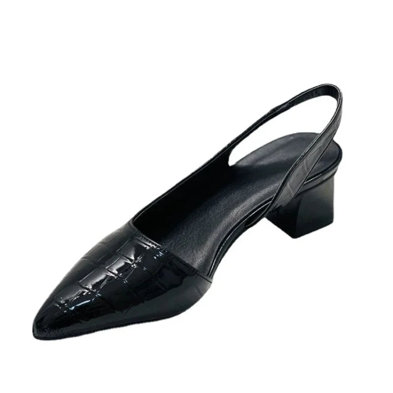 Orthopädische Croco-Braune Pumps - Lara