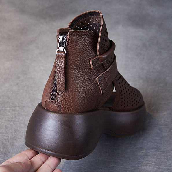 Orthopedische leren sandalen dames met schokabsorberende zool - Meike