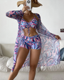Dreiteiliges Bikini-Set mit hoher Taille und Cover-Up – Marisse