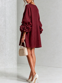 Boryana Colorful Mini Dress with Statement Ruffled Cuffs 37