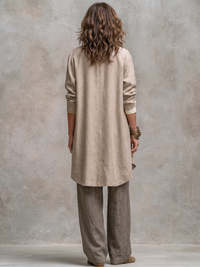 Women's 3-Piece Flowy Set with Open Cardigan and Wide-Leg Pants 6