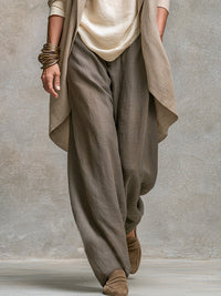Women's 3-Piece Flowy Set with Open Cardigan and Wide-Leg Pants 5